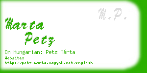 marta petz business card